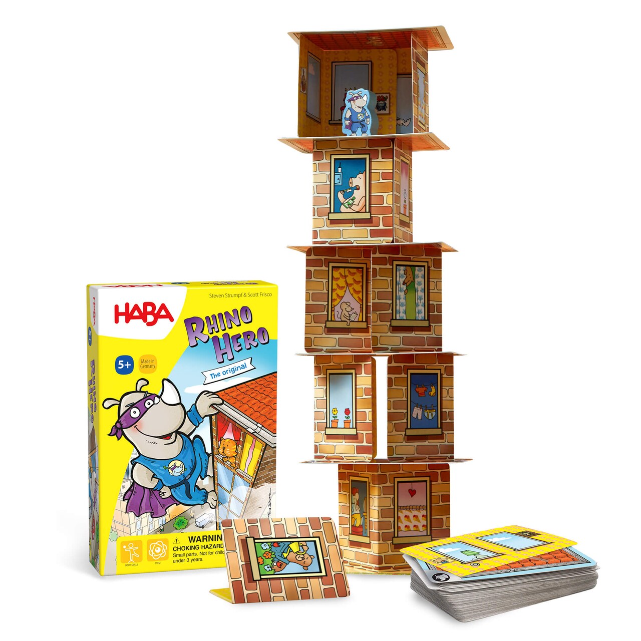 HABA Rhino Hero Game - Card Games for Kids, Ideal for Ages 5 & up, A Stacking Card Game Adventure - Triple Award Winner